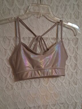 DKNY Sport Iridescent Lavender Strappy Sports Bralette
